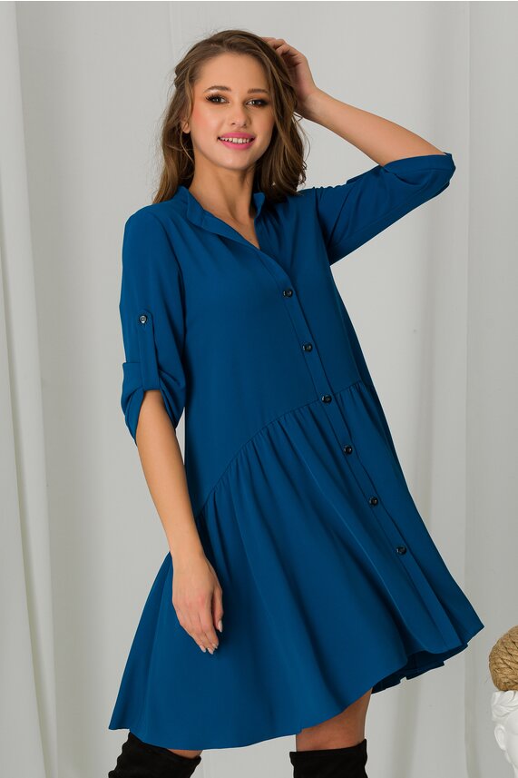 Rochie albastru petrol cocheta delicata     Ginette