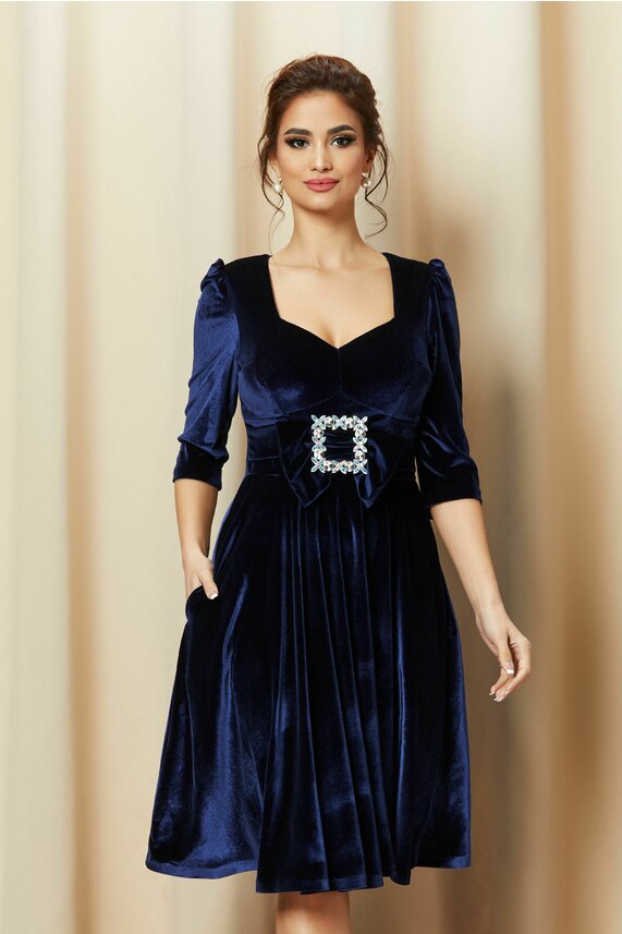 Rochie bleumarin eleganta pana la genunchi     MBG