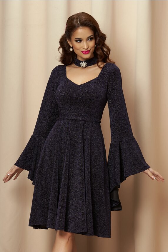 Rochie bleumarin eleganta pana la genunchi     MBG