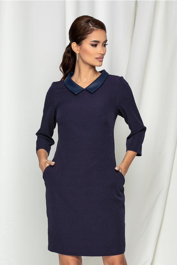 Rochie bleumarin office de zi     Denisa