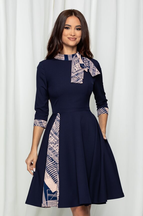 Rochie bleumarin office midi     MBG