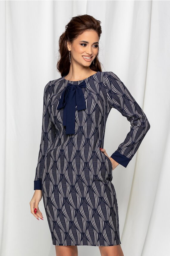 Rochie bleumarin office midi     Moze