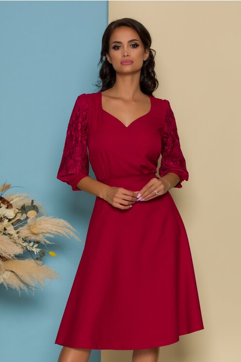 Rochie bordo Simpla delicata eleganta feminina   Vania