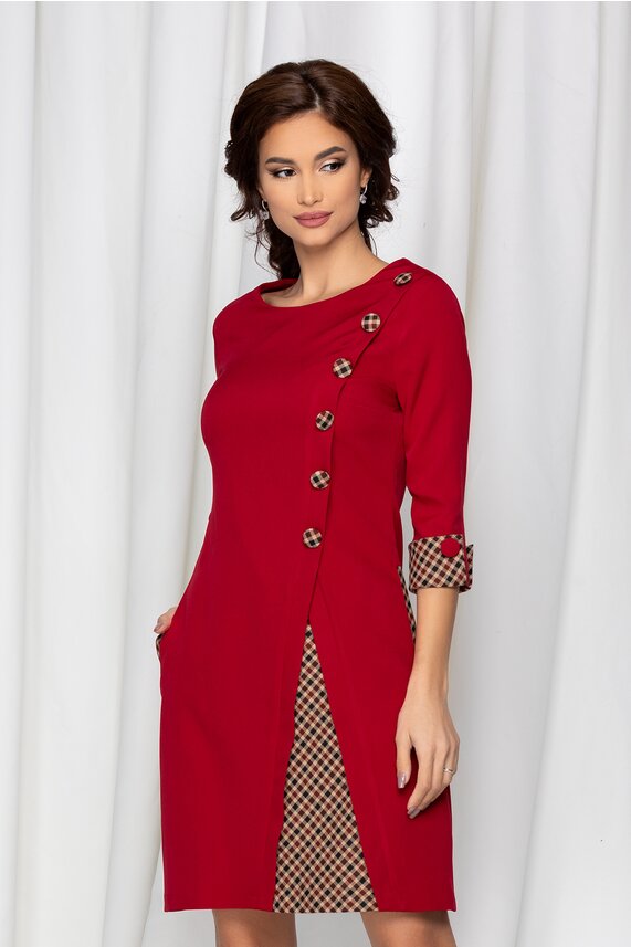 Rochie bordo cu imprimeu divers      MBG