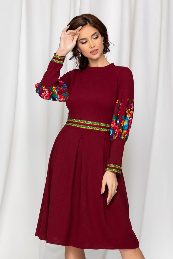 Rochie bordo office de zi     Moze