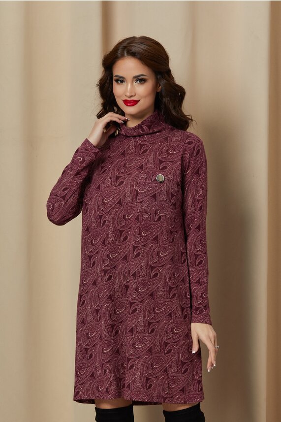 Rochie bordo office midi     Dy Fashion