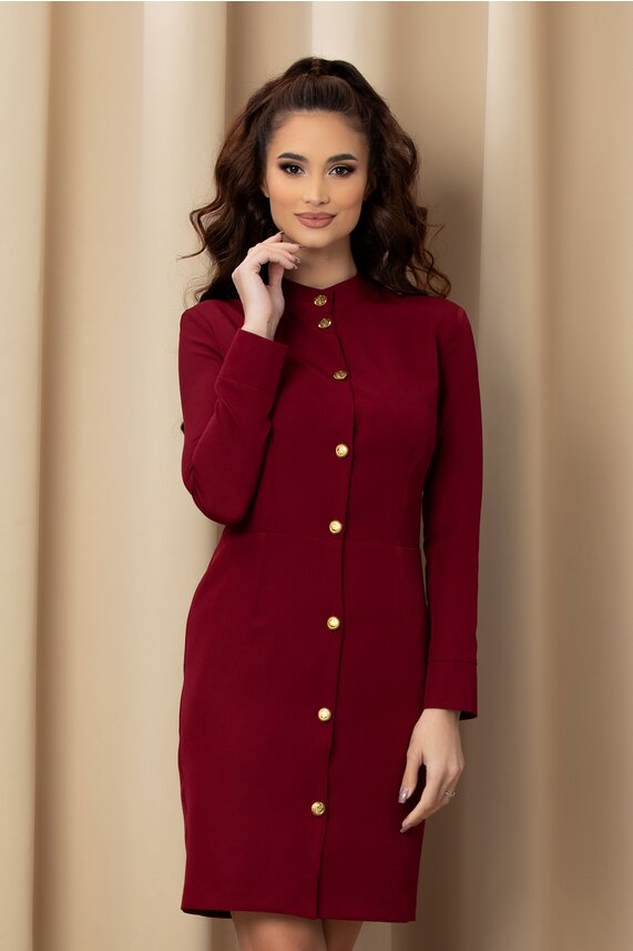 Rochie bordo office scurta     Dy Fashion