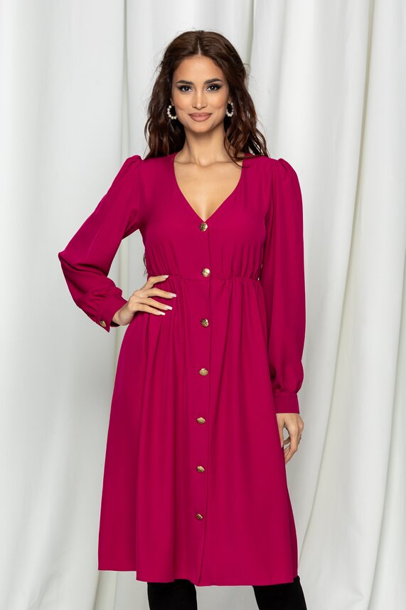 Rochie fucsia de zi eleganta     Dy Fashion