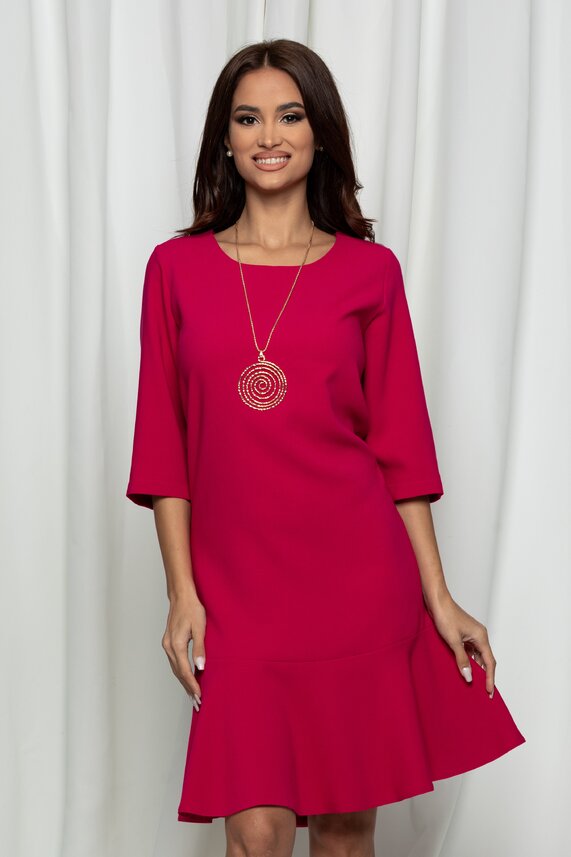 Rochie fucsia eleganta cu volan     Aurora