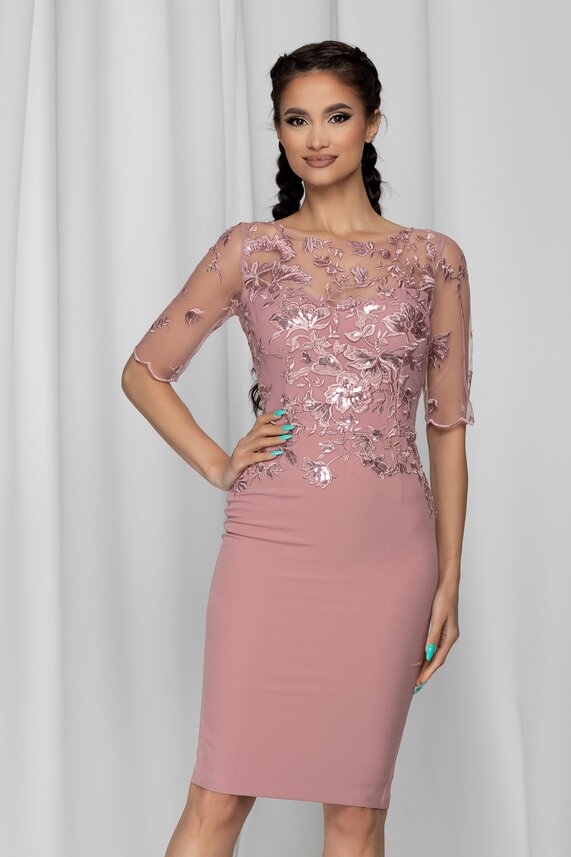 Rochie lila eleganta cu paiete     MBG