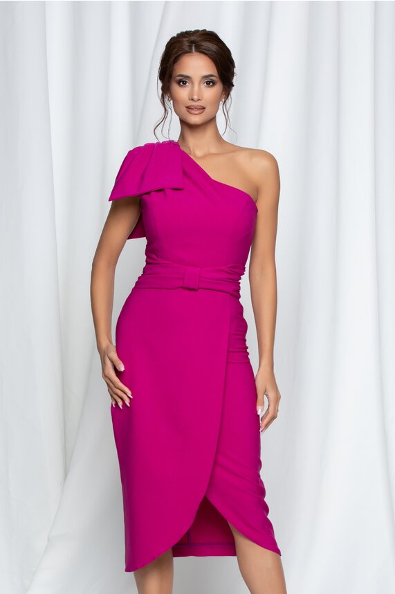 Rochie magenta eleganta de ocazie si funda    Fancy