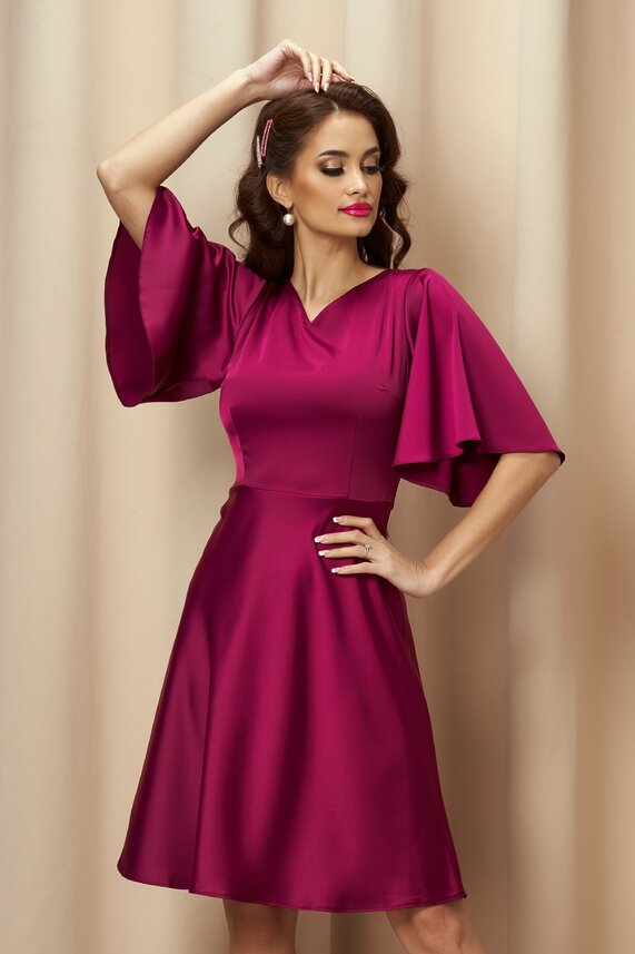 Rochie magenta eleganta pana la genunchi     Viviana