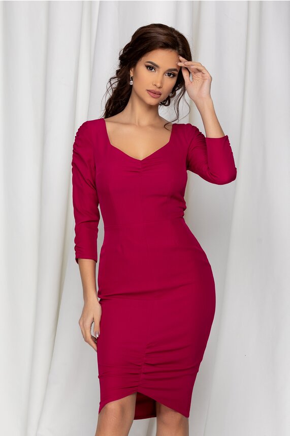 Rochie magenta midi eleganta     Moze