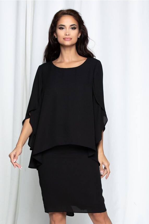 Rochie neagra eleganta din voal     Diane