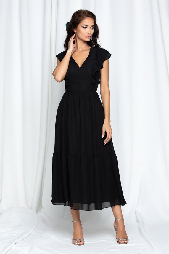 Rochie neagra eleganta din voal     Dy Fashion jessica