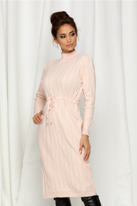 Rochie roz casual din tricot     Alys