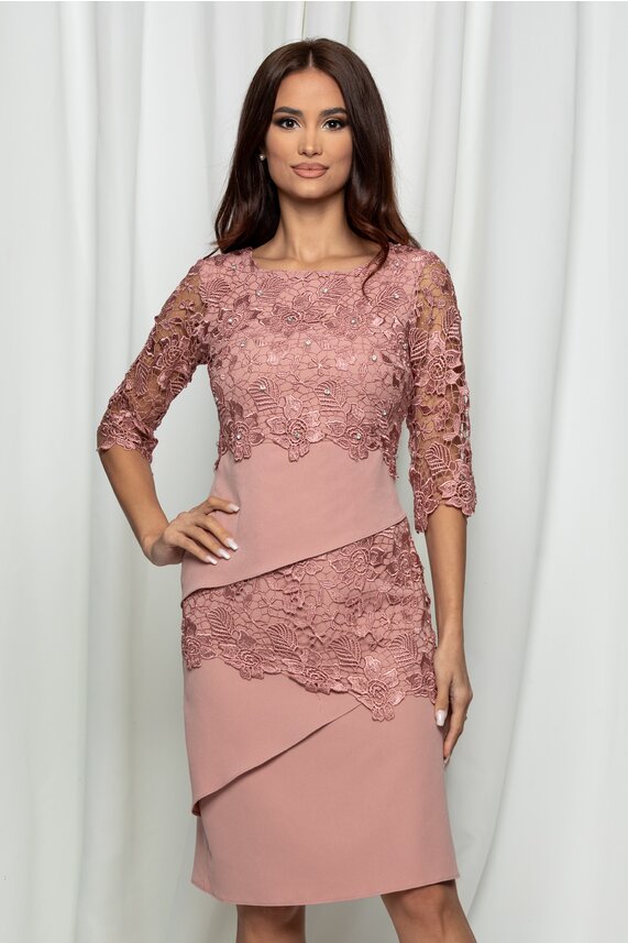 Rochie roz eleganta din dantela     Alexia