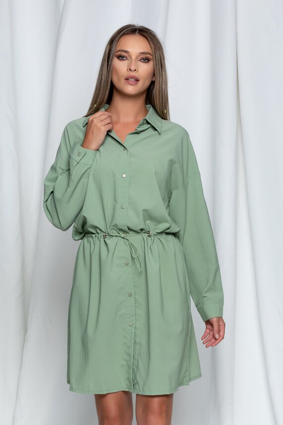 Rochie verde casual tip camasa     Betsy