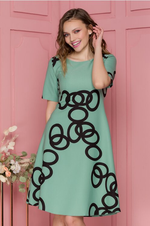 Rochie verde confortabila cocheta     Livia