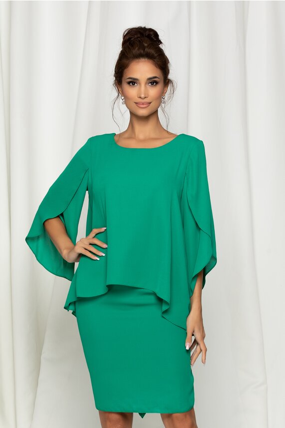 Rochie verde eleganta din voal     Diane