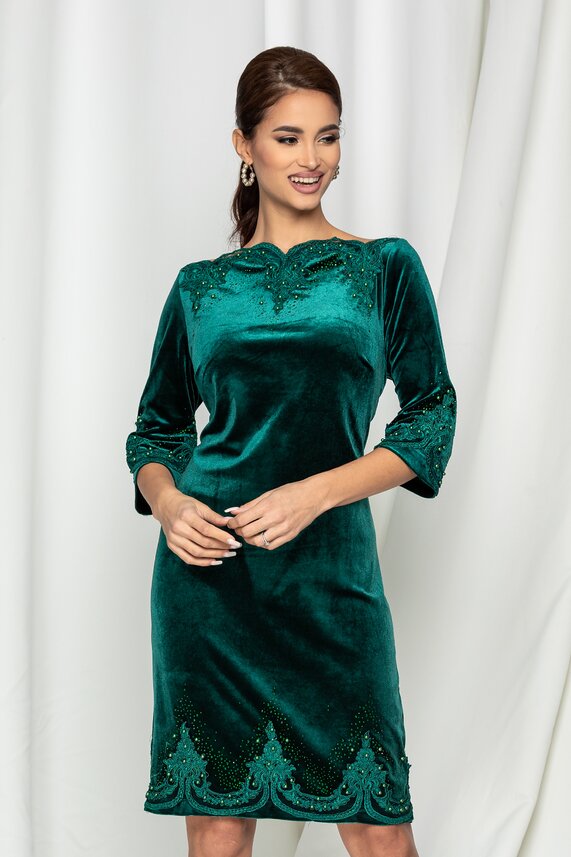 Rochie verde eleganta midi     Nadia