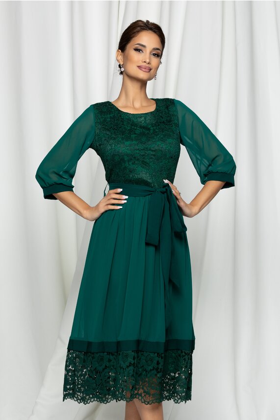 Rochie verde eleganta midi     Sofia