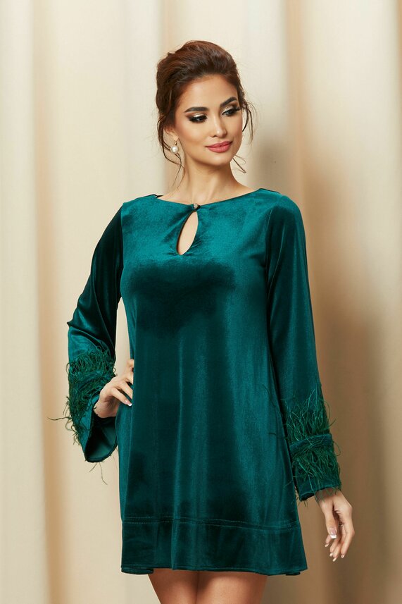 Rochie verde scurta eleganta     LaDonna