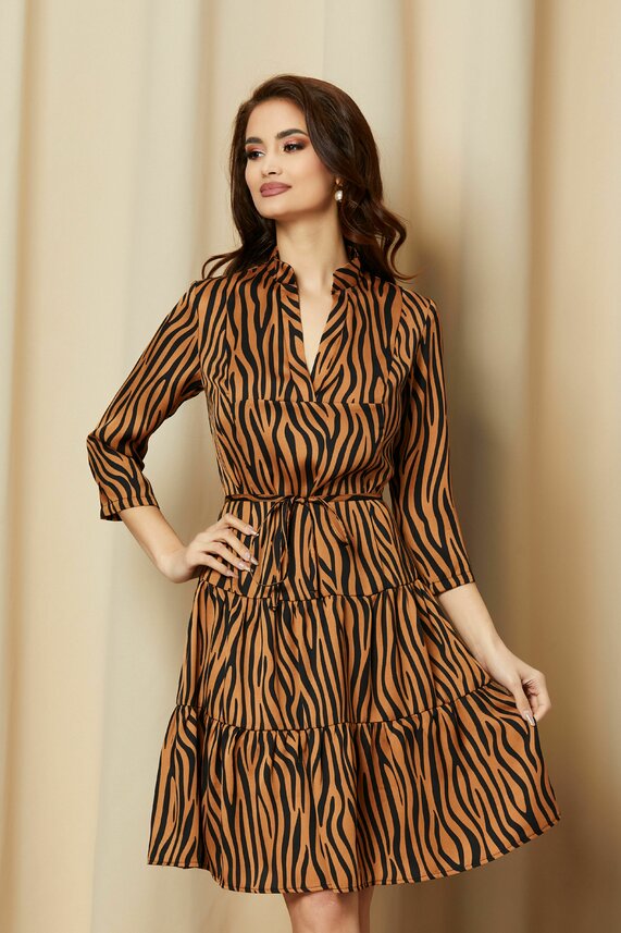 Rochie zebra cu decolteu in V adanc      Mara