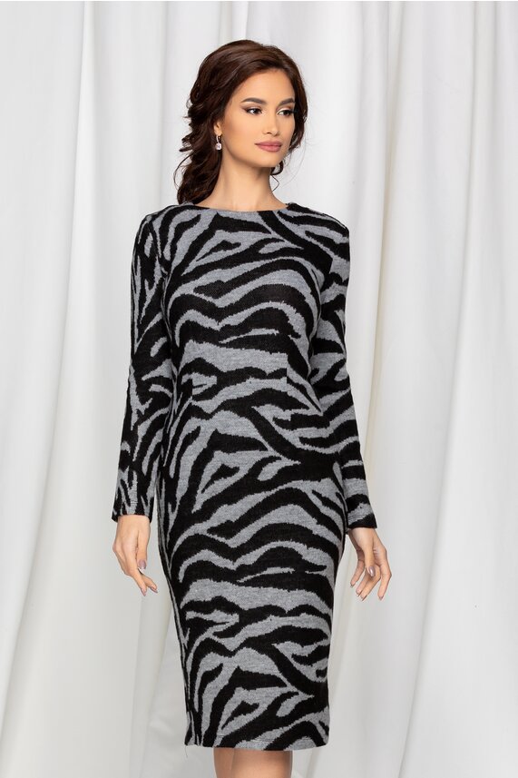 Rochie zebra office de toamna     Dy Fashion