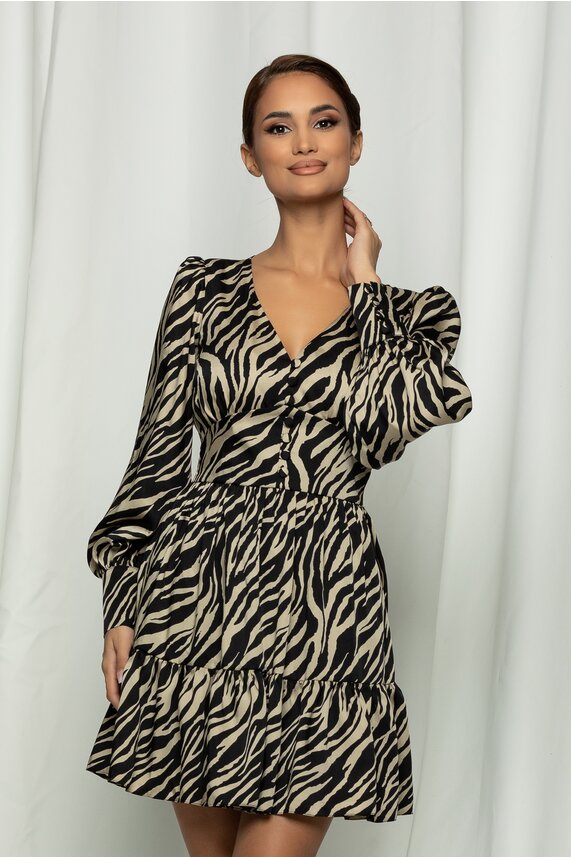 Rochie zebra vaporoasa cu decolteu in V     LaDonna